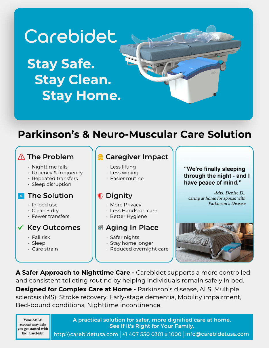 Parkinson’s and neuro-muscular Carebidet flyer preview