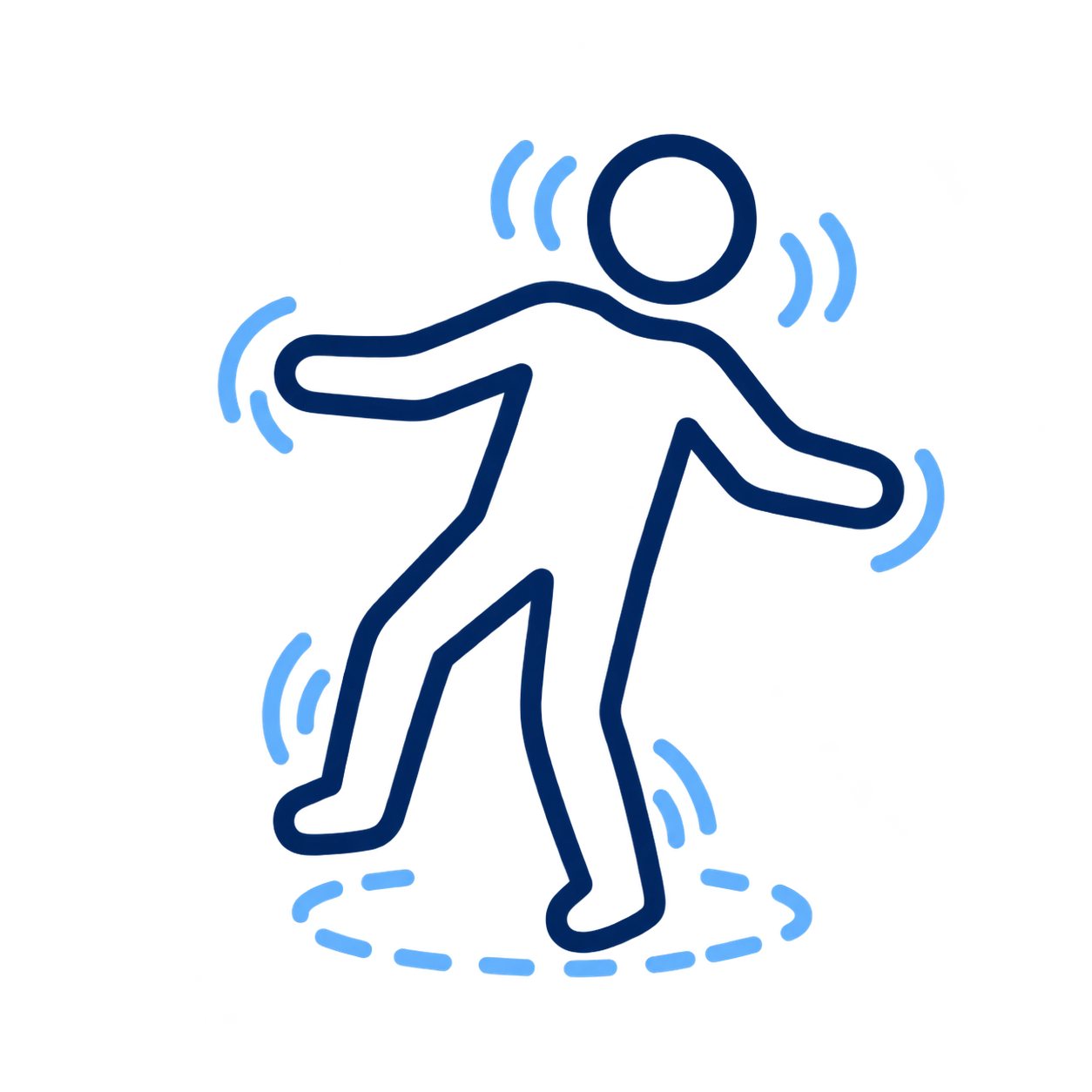 Icon representing balance and coordination difficulty