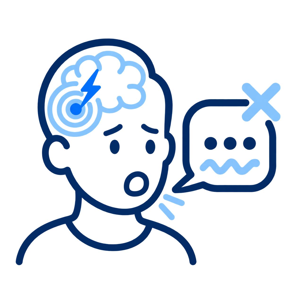 Icon representing communication changes or aphasia